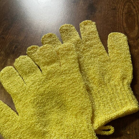 NEW Nylon Exfoliating Shower Gloves, Bath Scrub Mitts - Picture 2 of 4